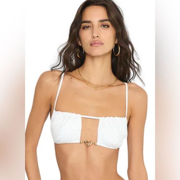NWOT Beach Bunny Women’s RIO White Strappy Bikini Bralette Top - Size XL